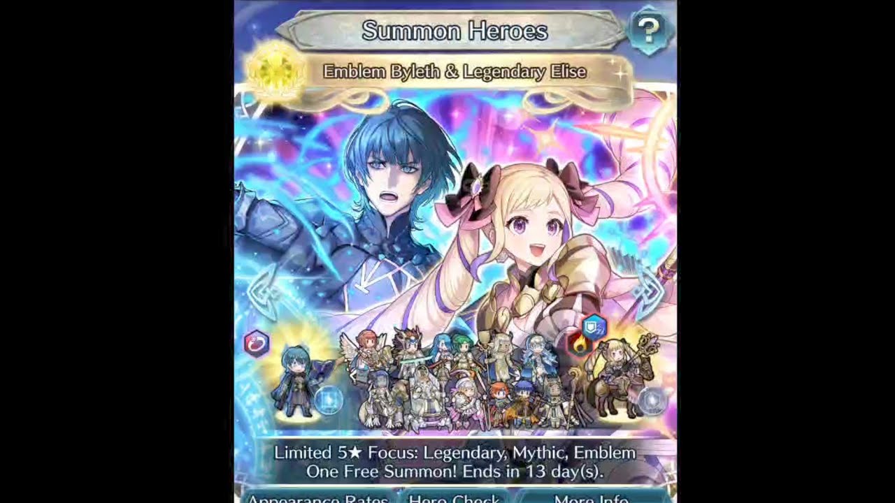 Fire Emblem Heroes: Emblem Byleth and Legendary Elise Banner