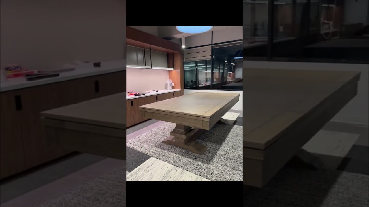 Plank & Hide Co Beaumont Pool Table with Dining Top in Silvered Oak delivered and setup on 6th St i