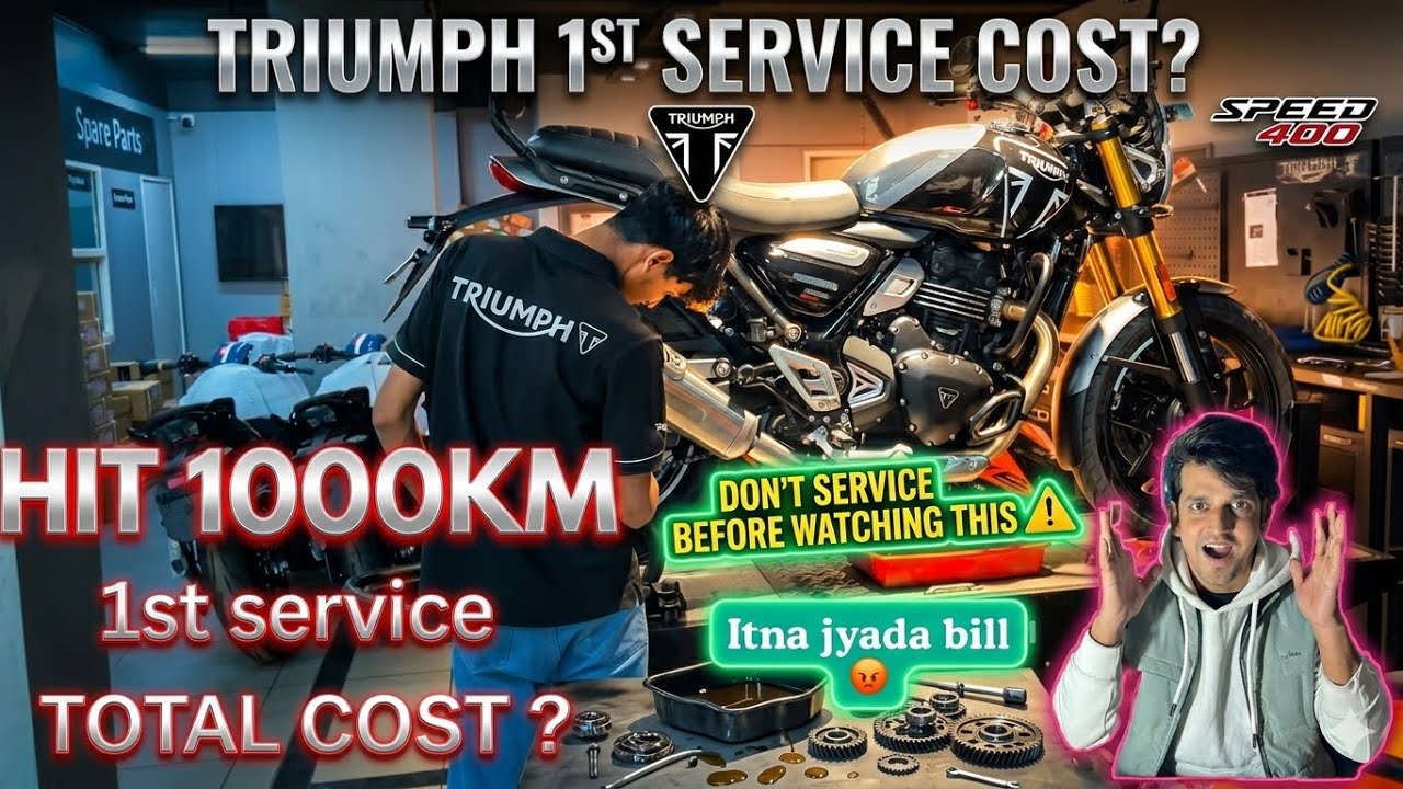 Triumph Speed 400 1st Service | Cost & Review  | 1st Unpaid service 🏍️🔥