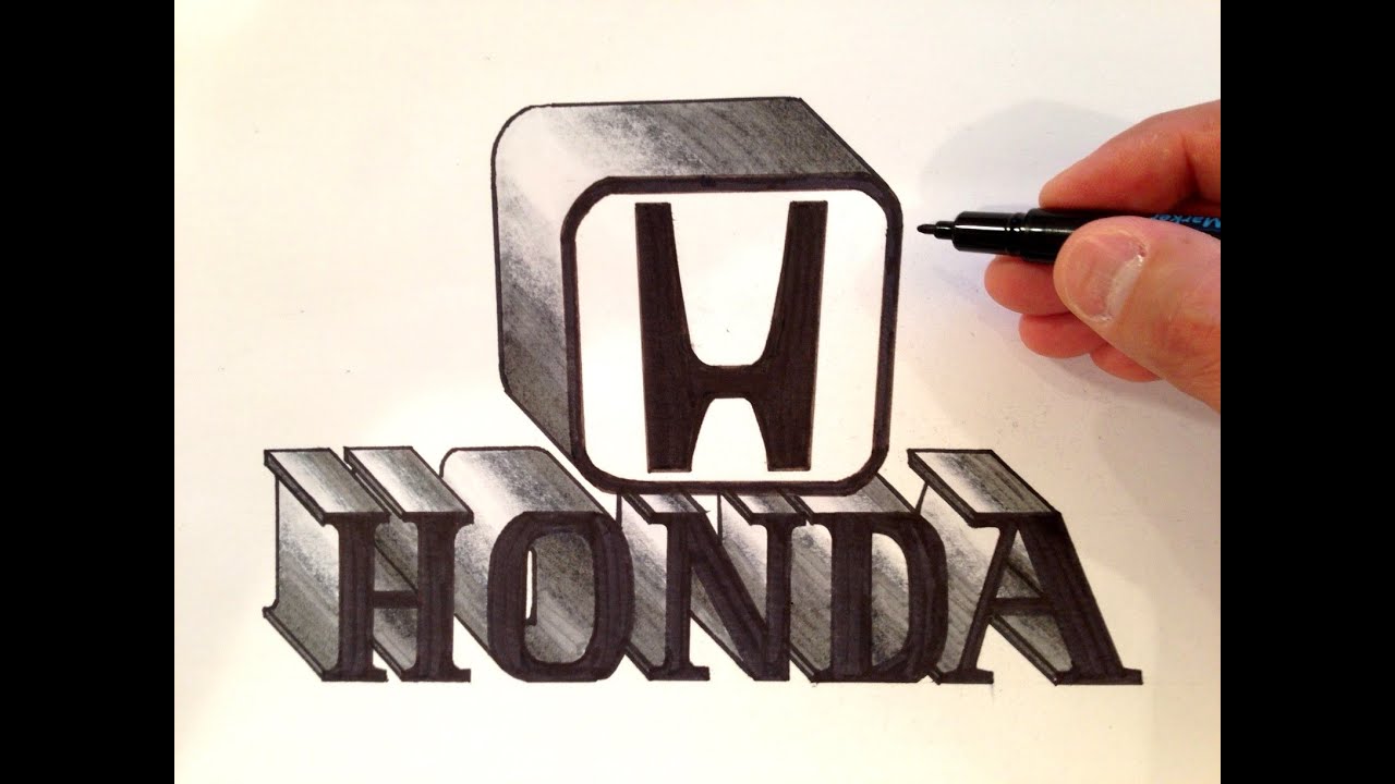 How to Draw the Honda Logo 3D