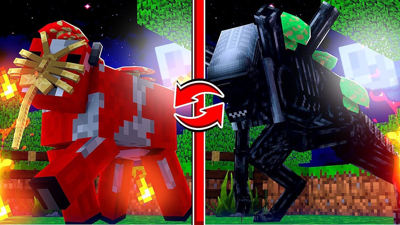 Minecraft: TRANSFORMANDO COGU-VACA EM ALIEN!! *cogu alien* - ALIEN VS PREDADOR 2 ‹ DONAT3LO ›