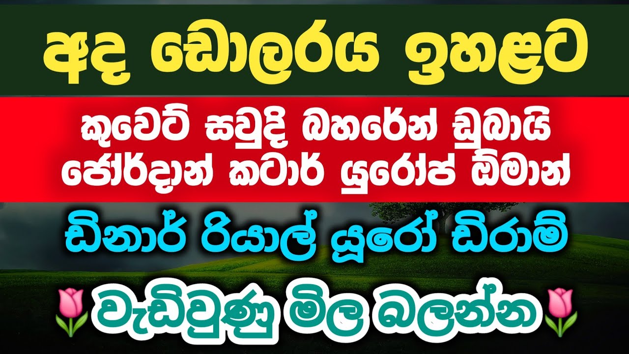 🇱🇰අද ඩොලරයේ මික ඉහළට |Dollar rate sri lanka today |Kuwait dinar exchange rates  ada saud riyal mila 