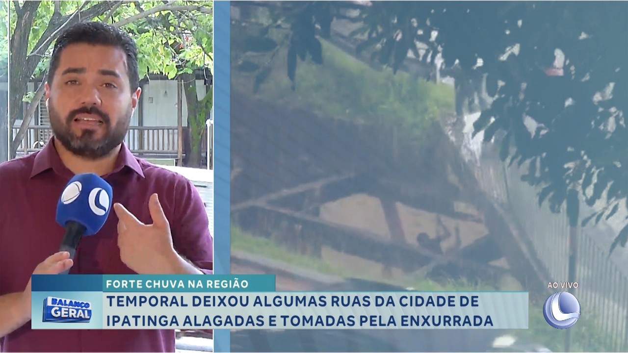 Ipatinga: Forte chuva deixa ruas alagadas e tomadas pela enxurrada.