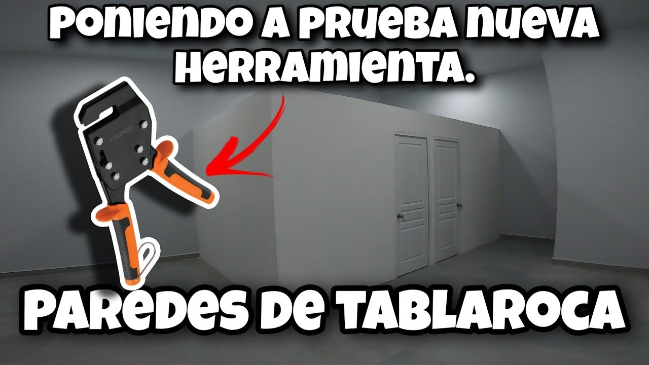 Haciendo paredes de tablaroca utilizando punzonadora Truper RETA-10.