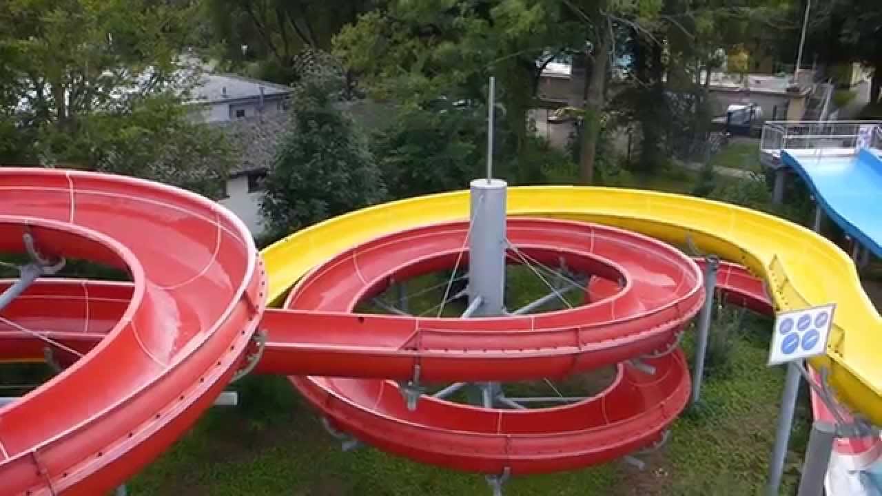 Rheinstrandbad Rappenwört Karlsruhe - rote Riesenrutsche Onride