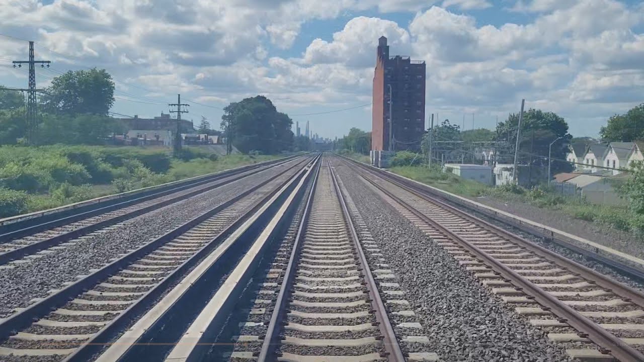 4K/60p: LIRR M3 Front Window Hillside Facility to Penn Station