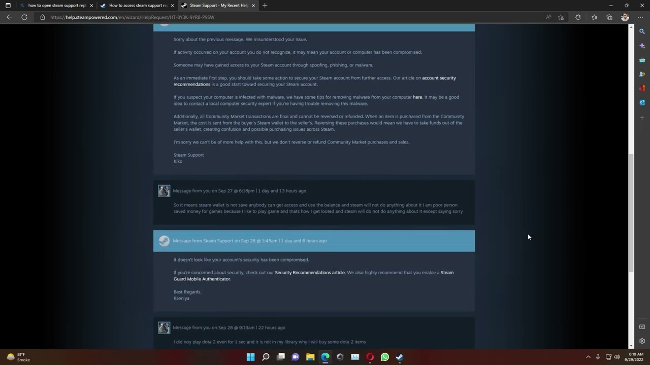 Steam Wallet Got Hacked and Money Spent on Dota 2 Items