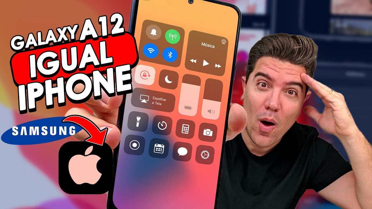 FICOU IGUAL😍 TEMA IPHONE IOS para SAMSUNG GALAXY A12 | PERSONALIZAÇÃO de CELUALR ANDROID