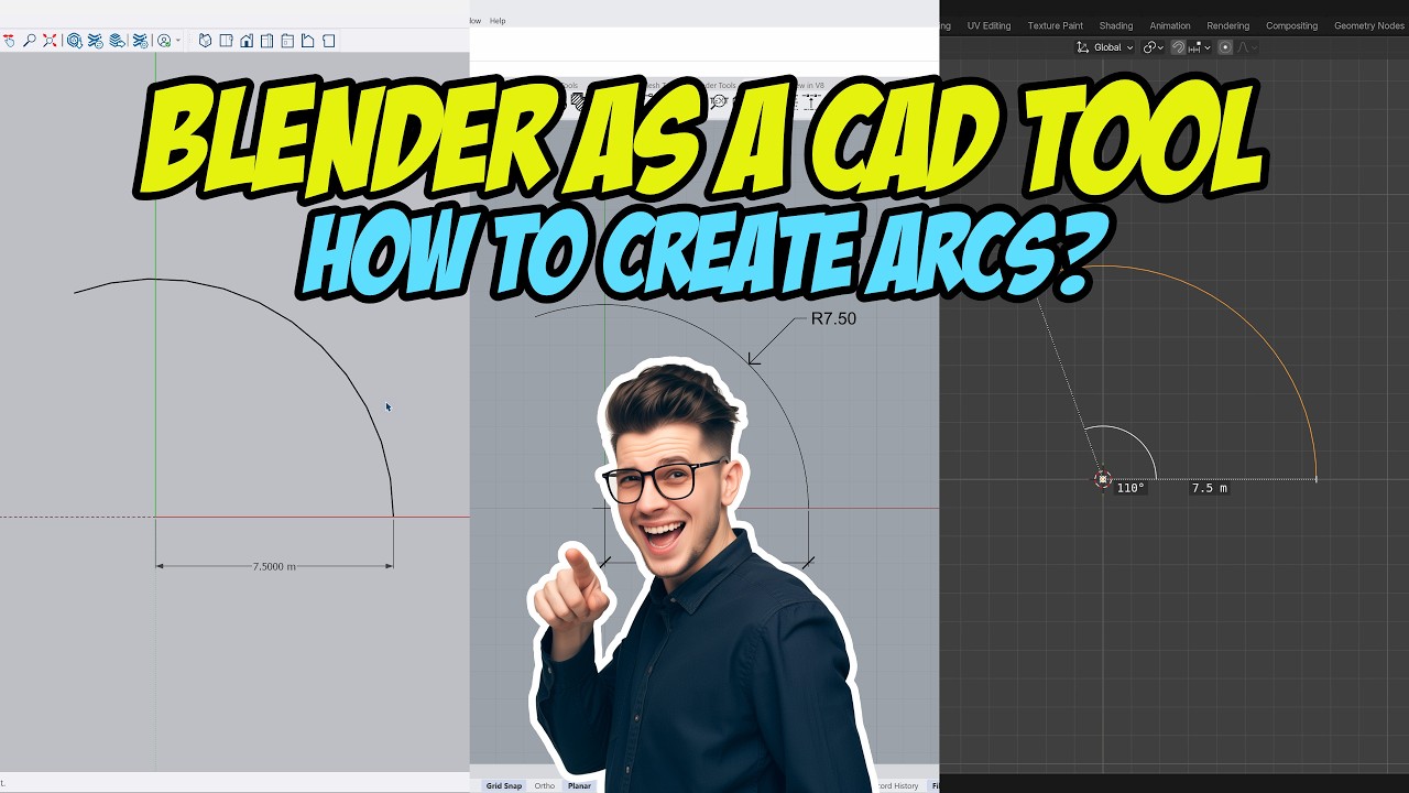 Blender as a CAD tool: How to create arcs?