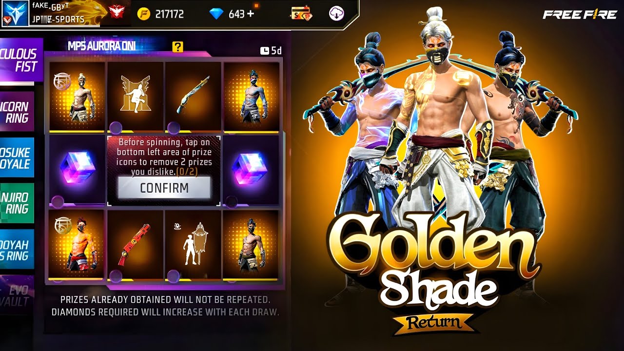 Golden Shade Bundle Return Free Fire 🤯🥳| free fire new event | ff new event | new event free fire  