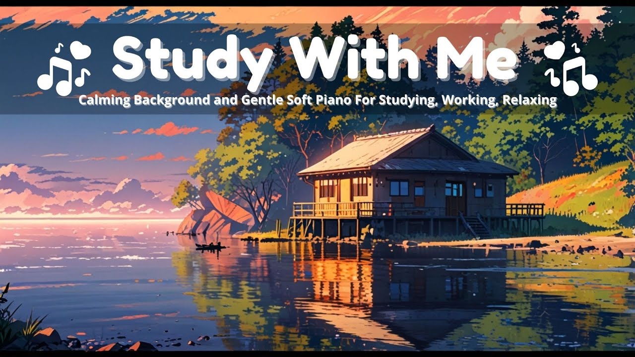 3 Hour Study With Me With Calming Background and Soft Piano | Slow Piano for Studying, Working
