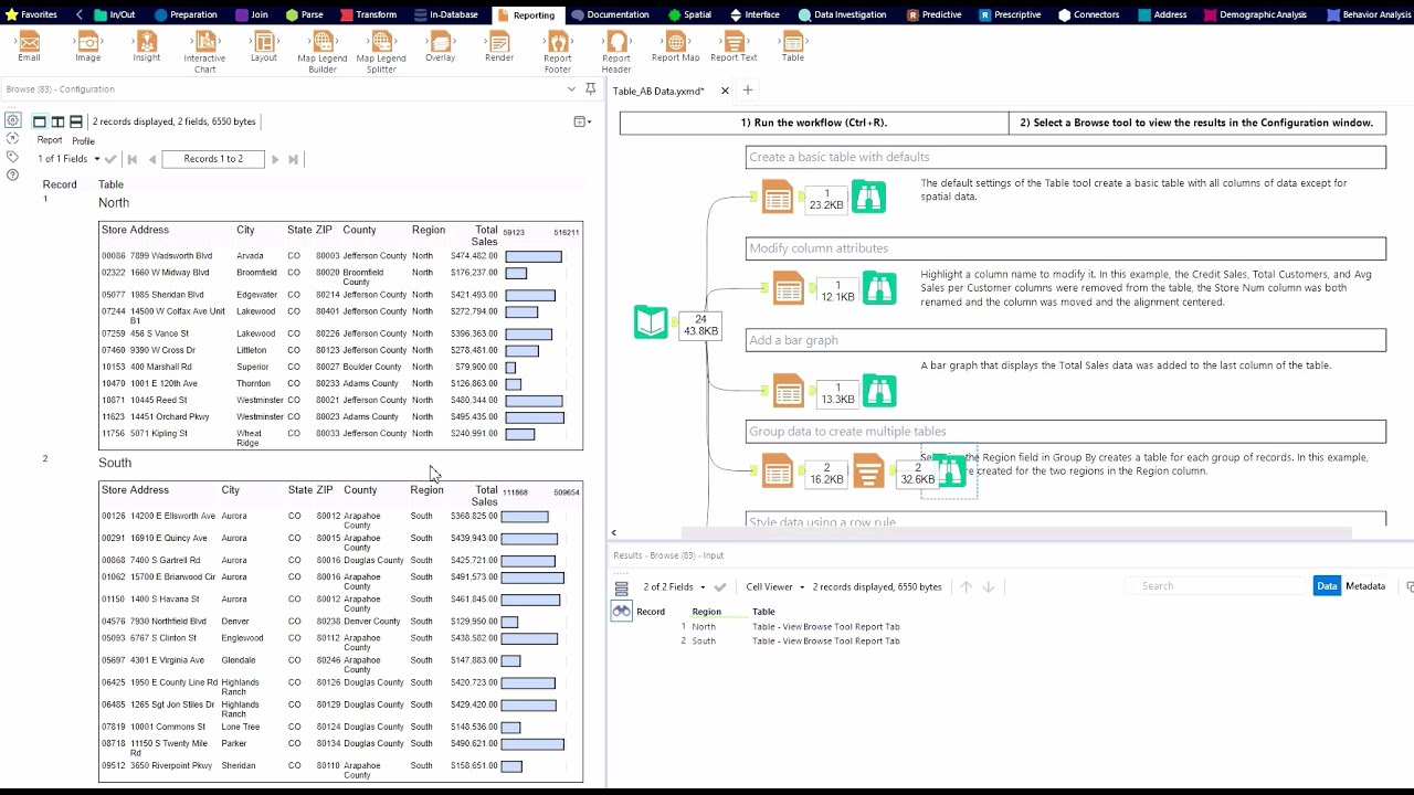 Alteryx Table Tool Demonstration