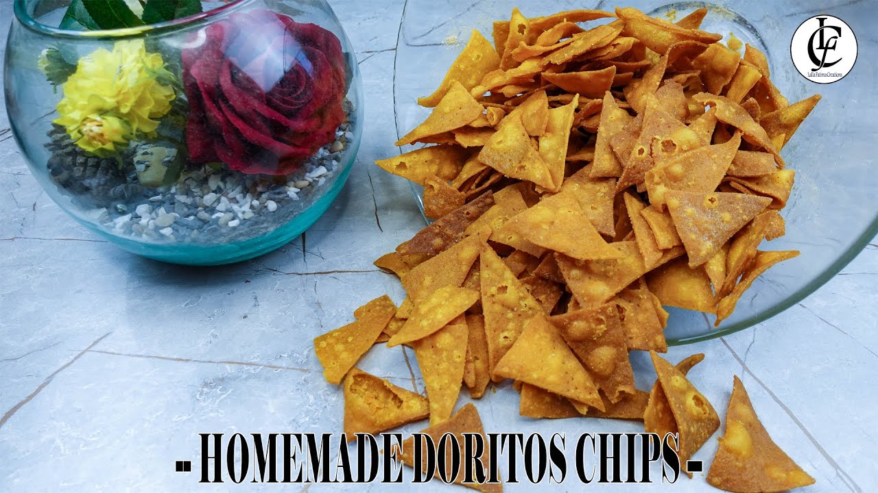homemade corn doritos chips / طريقة سهلة و بسيطة لتحضير رقائق الذرة دوريتوس