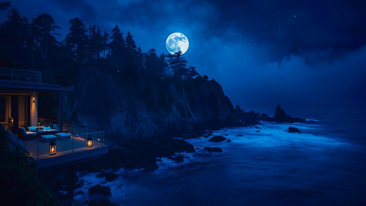 Are You Okay Tonight? Ambient Lullaby Music with Night Ocean Waves for Sleep