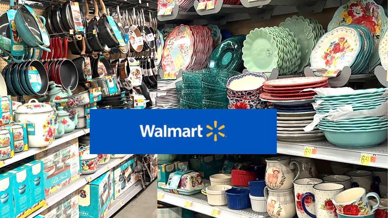 WALMART KITCHENWARE COOKWARE POTS and PANS DINNERWARE Set/ SHOP WITH ME