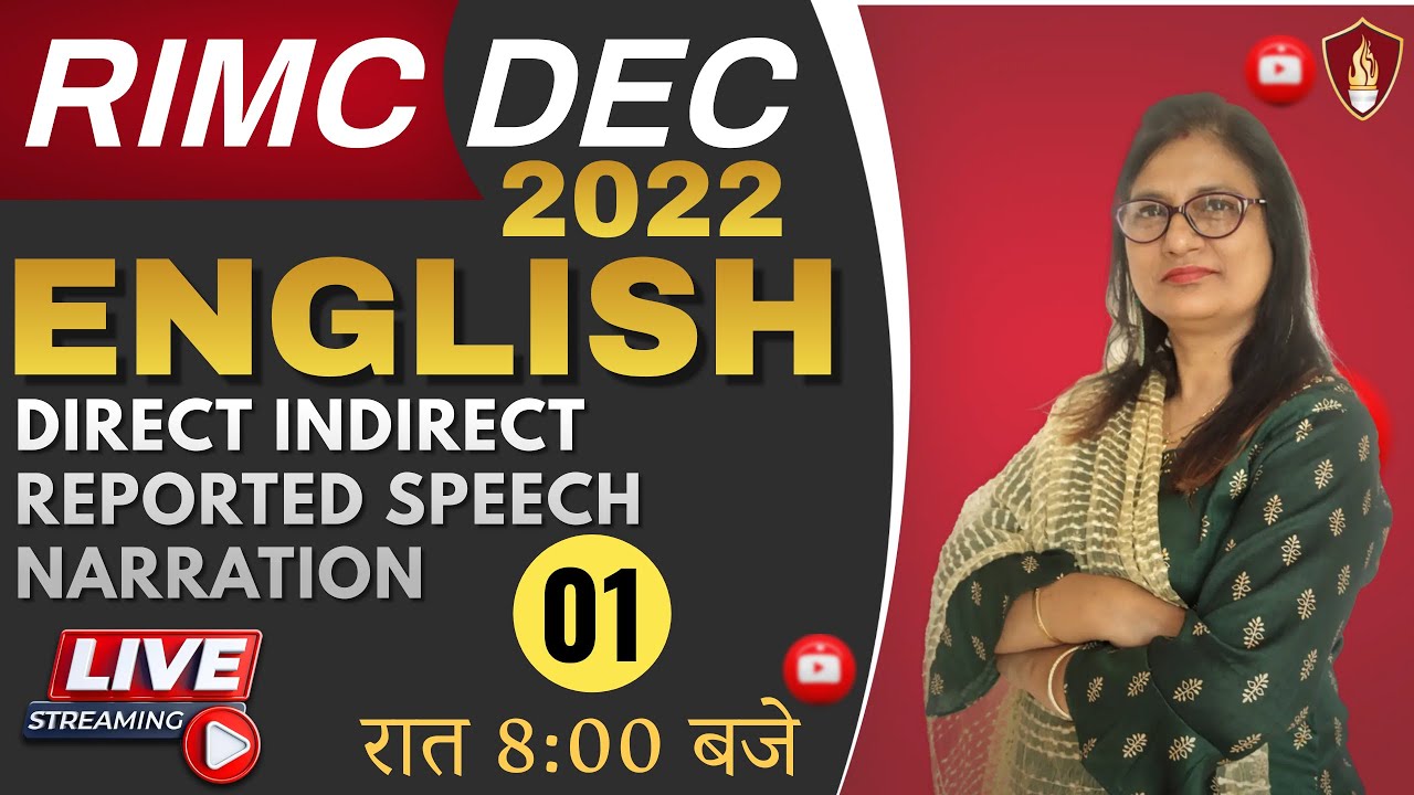 Rimc Coaching  | RIMC Online Coaching | Direct Indirect Narration  | Deepti Mam | Sukhoi Academy