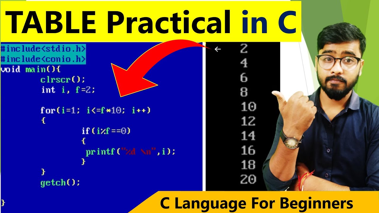 Program to Printing Table in C Language | C Language Free Course | By Rahul Chaudhary