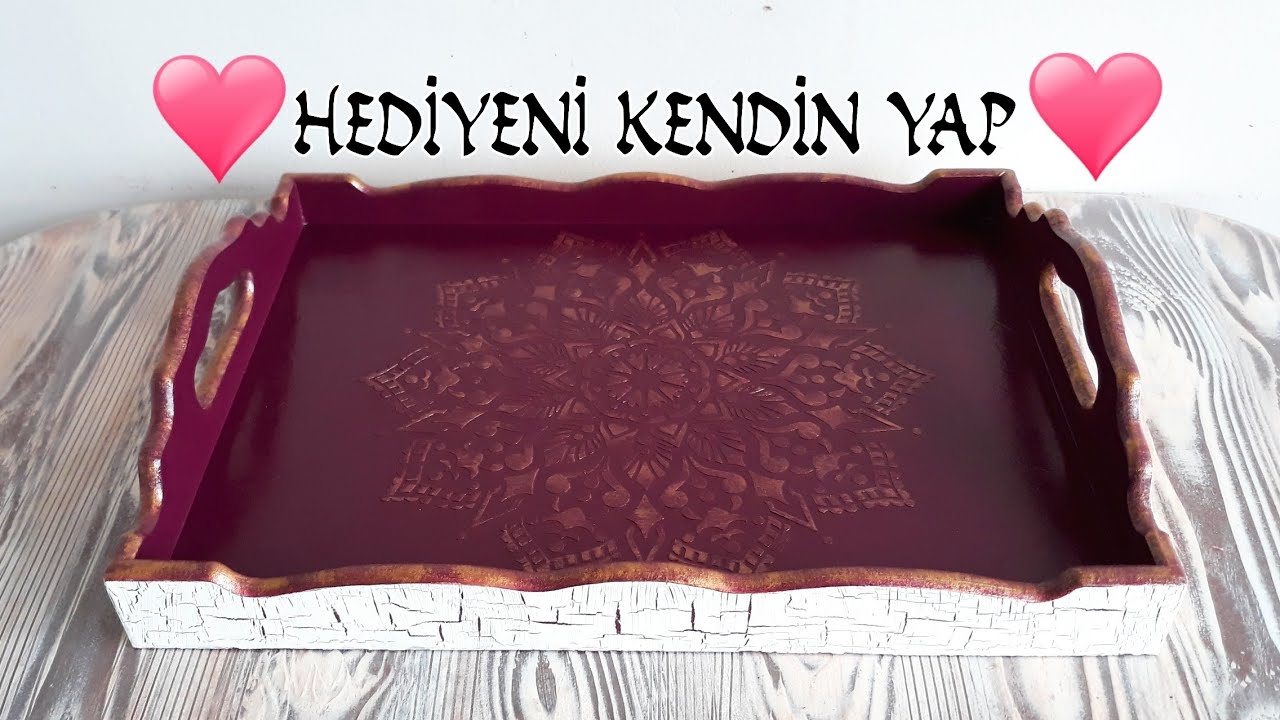 Ahşap Tepsi Boyama | Anneler Günü Hediyeni Kendin Yap 1