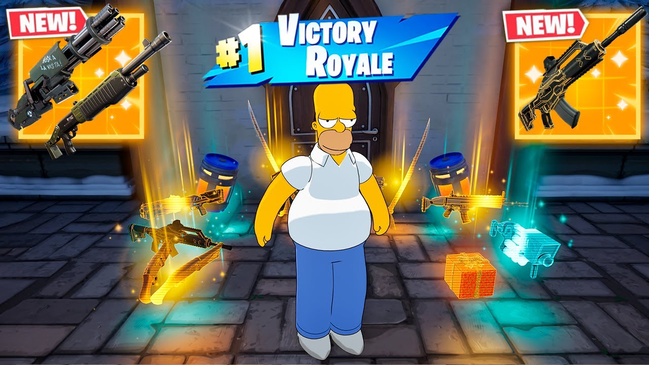 HOMER SIMPSON vs NEW MYTHIC'S CHALLENGE (NEW!! Fortnite Chapter 7 Season 1)
