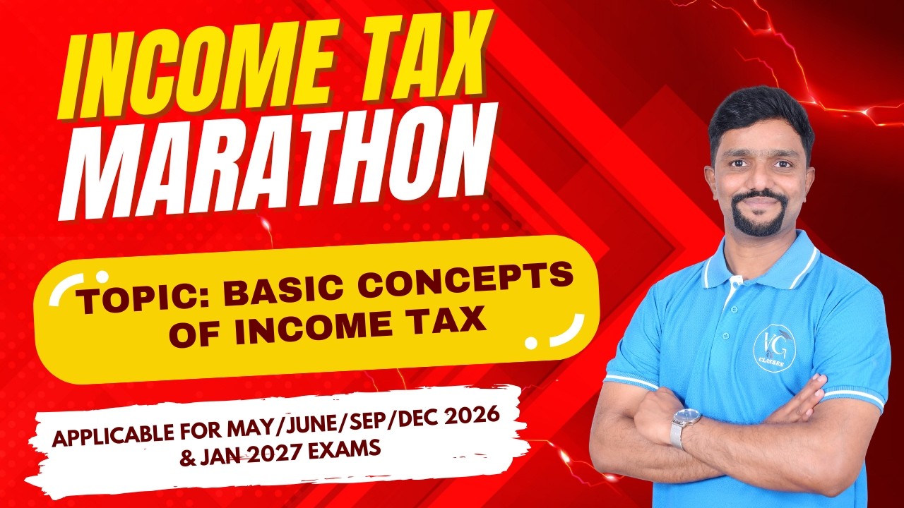 Basic Concepts of Income Tax | Income Tax Marathon | Direct Tax Revision in English for CA, CS & CMA