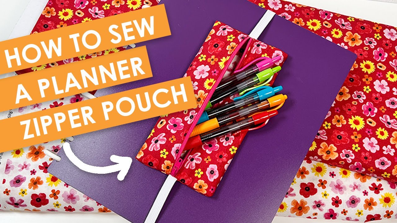 How to Sew a DIY Zipper Pouch with Elastic - great for Planners and notebooks!