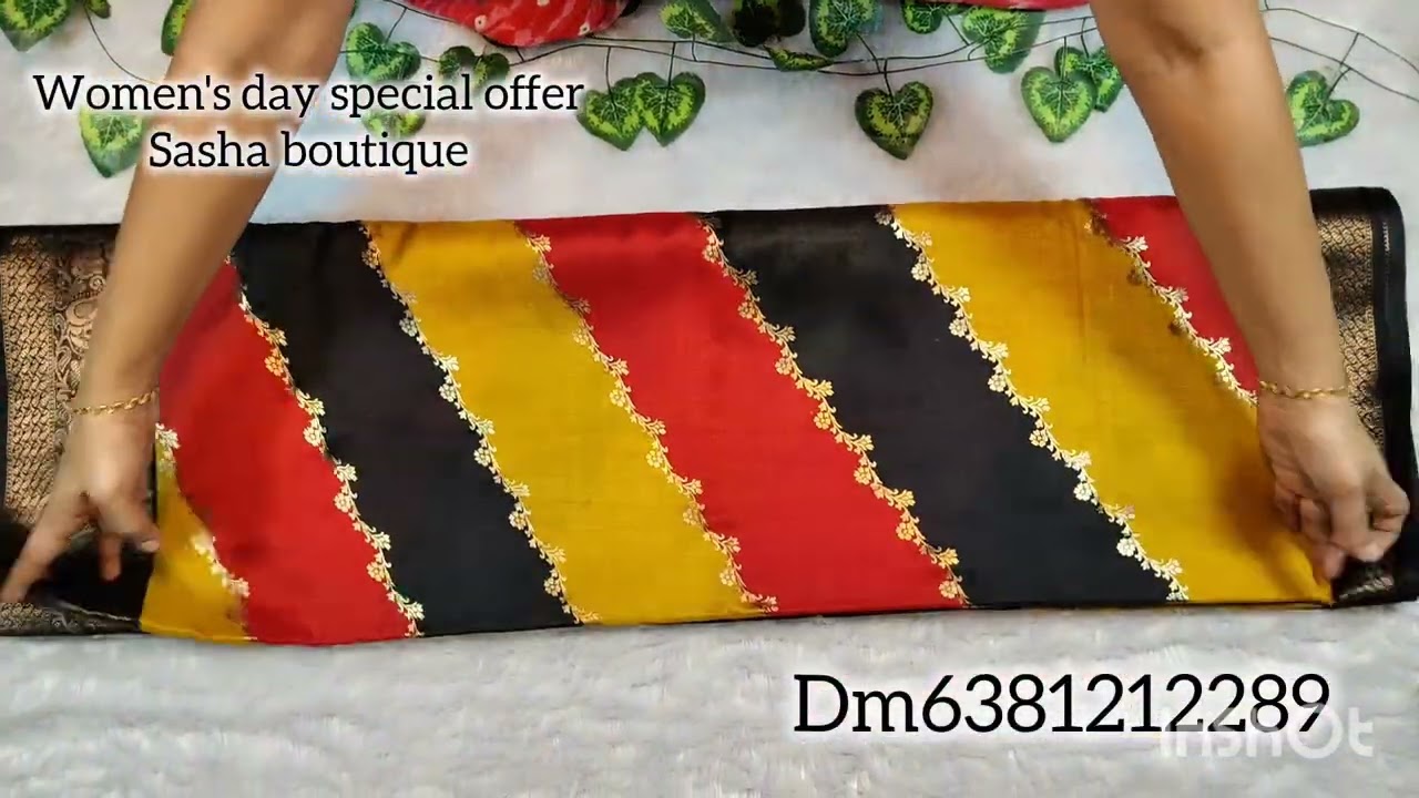 Women's day special 🌈Tricolour Marshmallow foil print saree &contrast blouse 🌈@Sashaboutique2024 