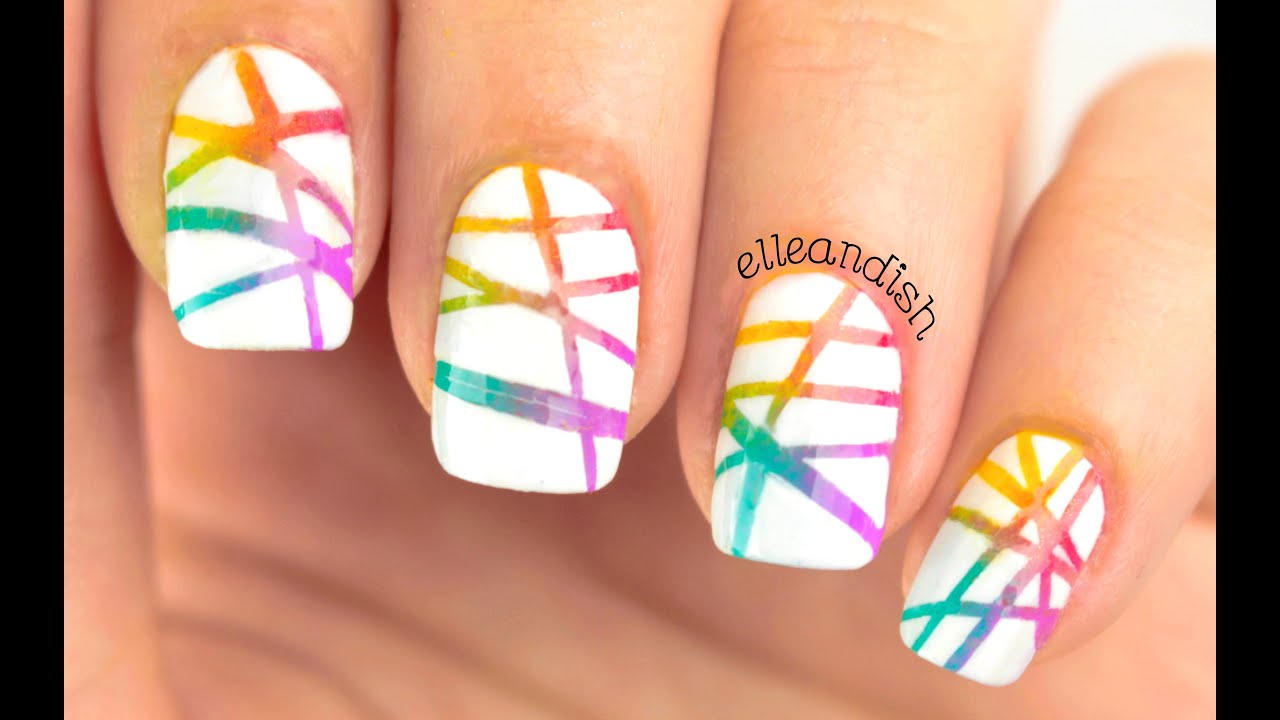 Reverse Ombré Stripe Nails