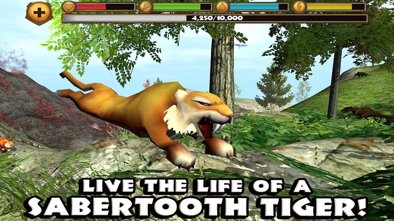🐅👍Sabertooth Tiger Simulator-Симулятор Tигра Смилодонa-By Gluten free Games-IOS/Android