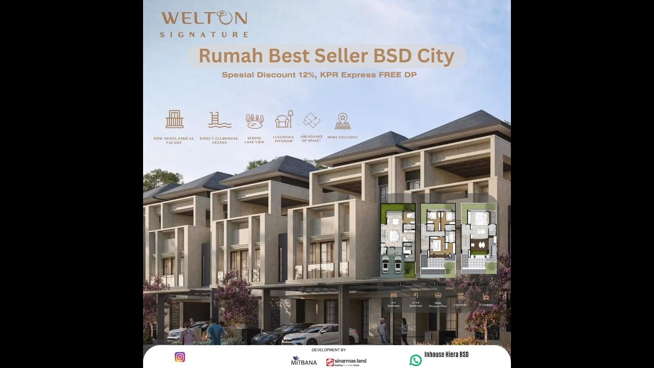 Welton Signature at Hiera BSD - Tipe 9x18m2 (162m2) LB 266m2