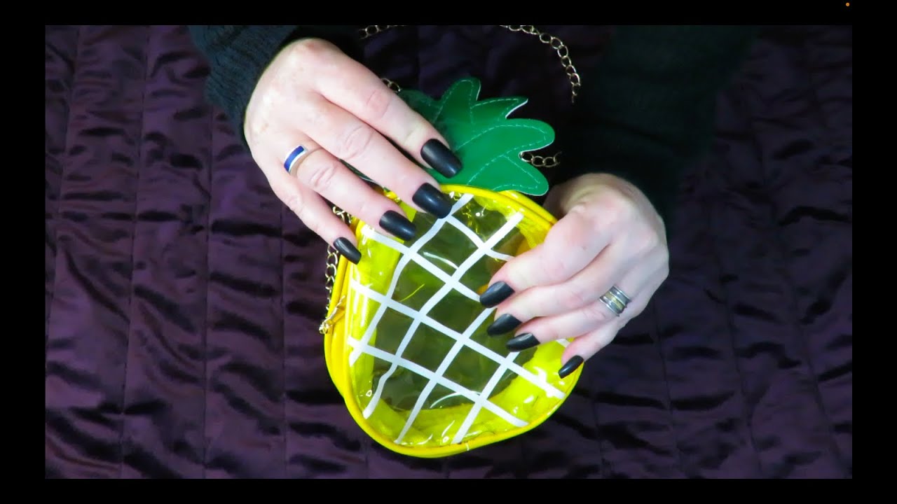ASMR Squeezing a Plastic Pineapple Novelty Bag! No Talking #asmr #asmrtriggers #asmrtingles #bag