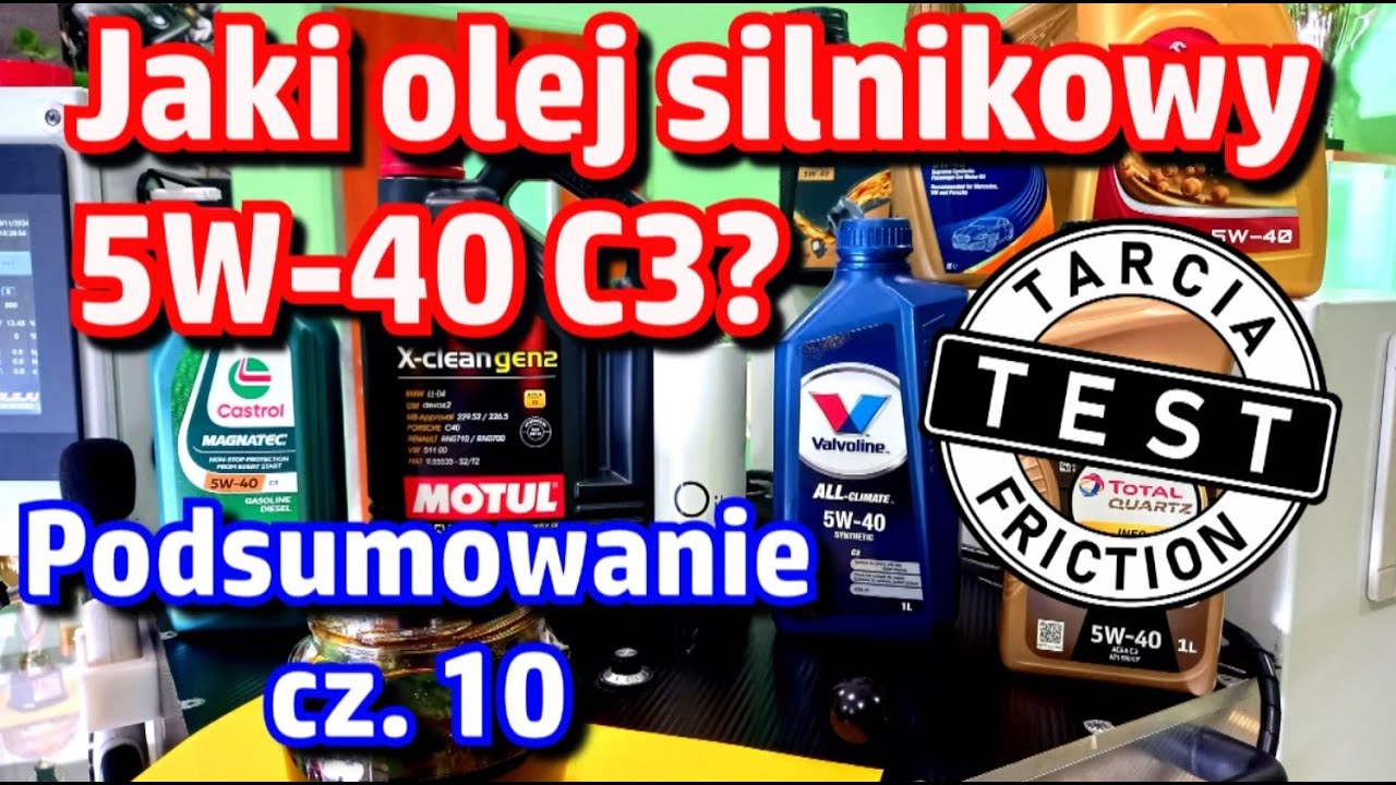 Jaki olej silnikowy 5W40 C3? Test tarcia - Podsumowanie! Co oznacza norma ACEA? Norma ASTM? Cz.10