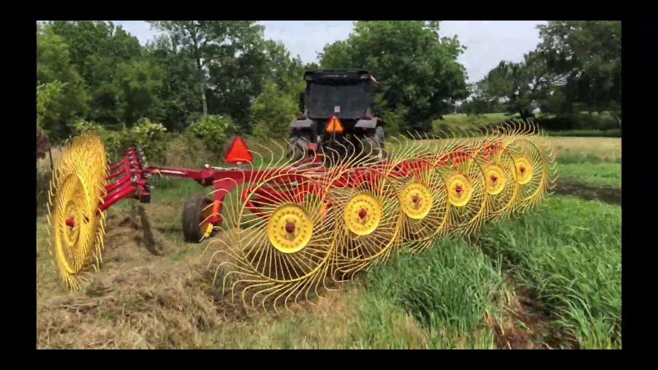 Raking Hay - AGCO 6680 New Holland 1225