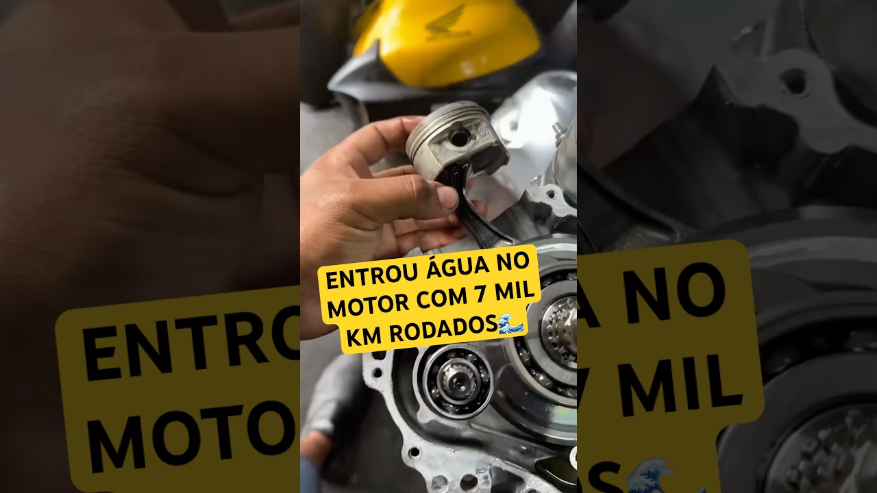 ENTROU &Aacute;GUA NO MOTOR COM 7 MIL KM RODADOS😬 #canalmaori250 #automobile #yamaha #honda #grau #memes