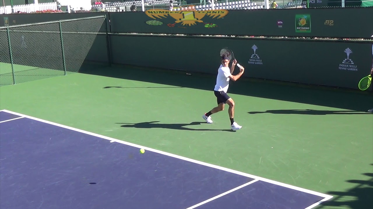 Roger Federer March 12, 2019 FULL practice BNP Paribas Indian Wells practicing Court level HD
