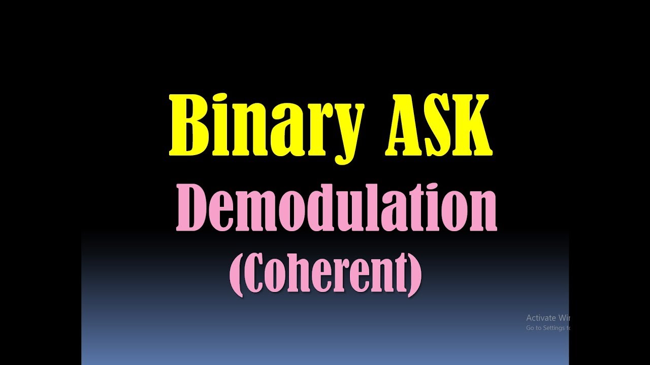 Coherent Demodulation of Binary ASK/ASK Demodulation (Detection)/Demodulation of ASK [HD]