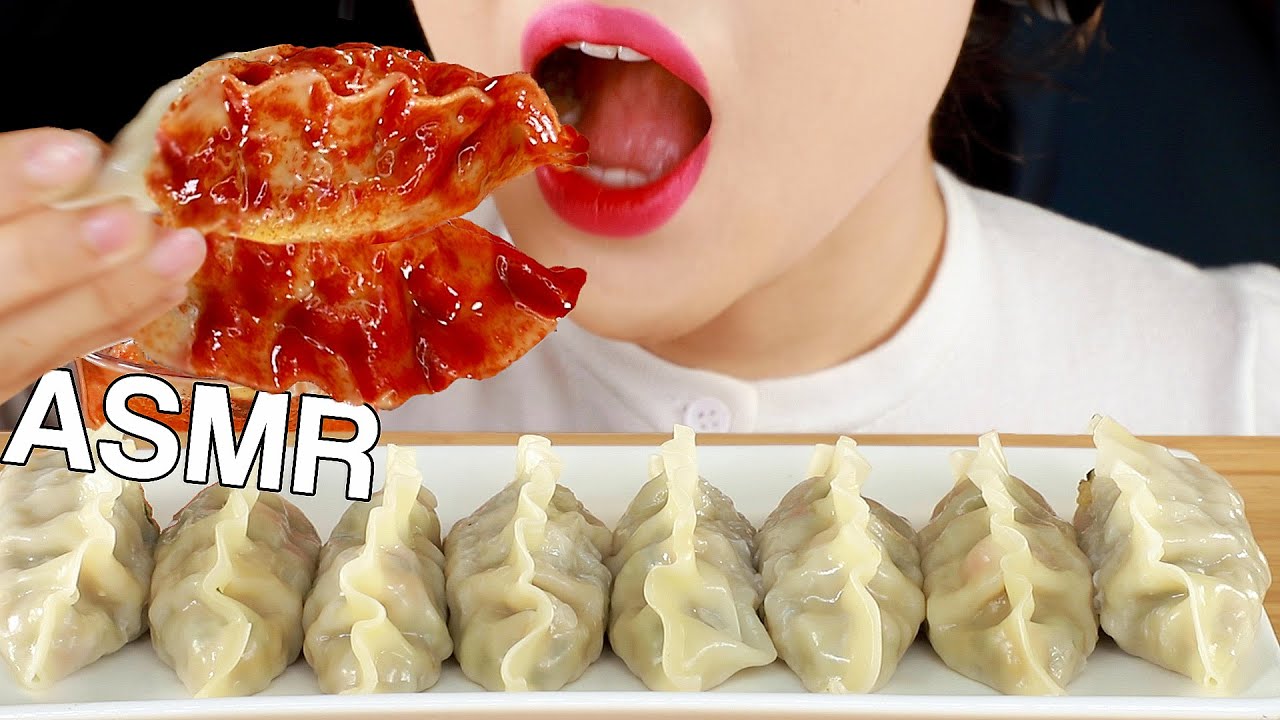 ASMR Steamed Chicken Mandu Dumplings Eating Sounds | 찐만두 먹방 | Yummy and Satisfying | MINEE EATS
