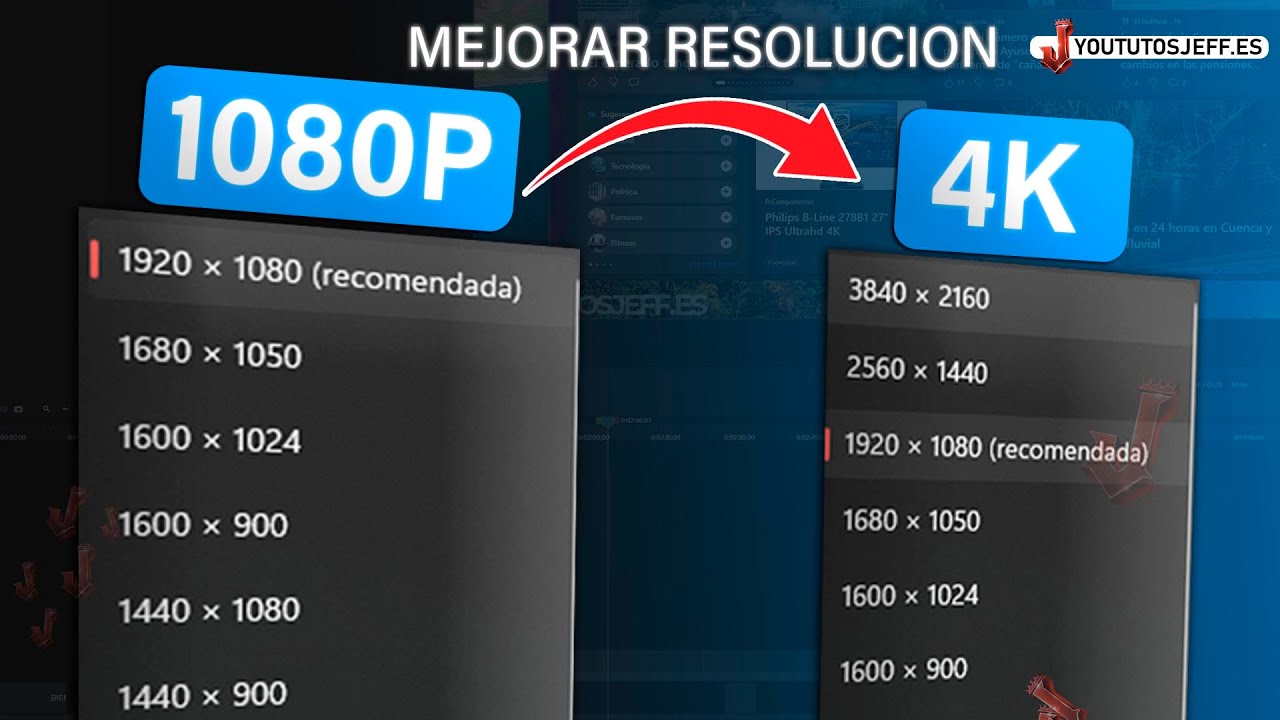 Como Mejorar RESOLUCION del MONITOR de 1080p a 4K ✅