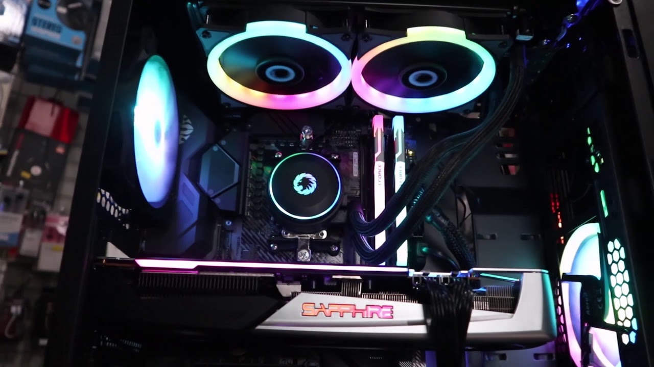 Ryzen 7 3700X with Gamemax Ice Berg 240 Rainbow Team Xcalibur 16GB Sapphire RX5700 XT Nitro+