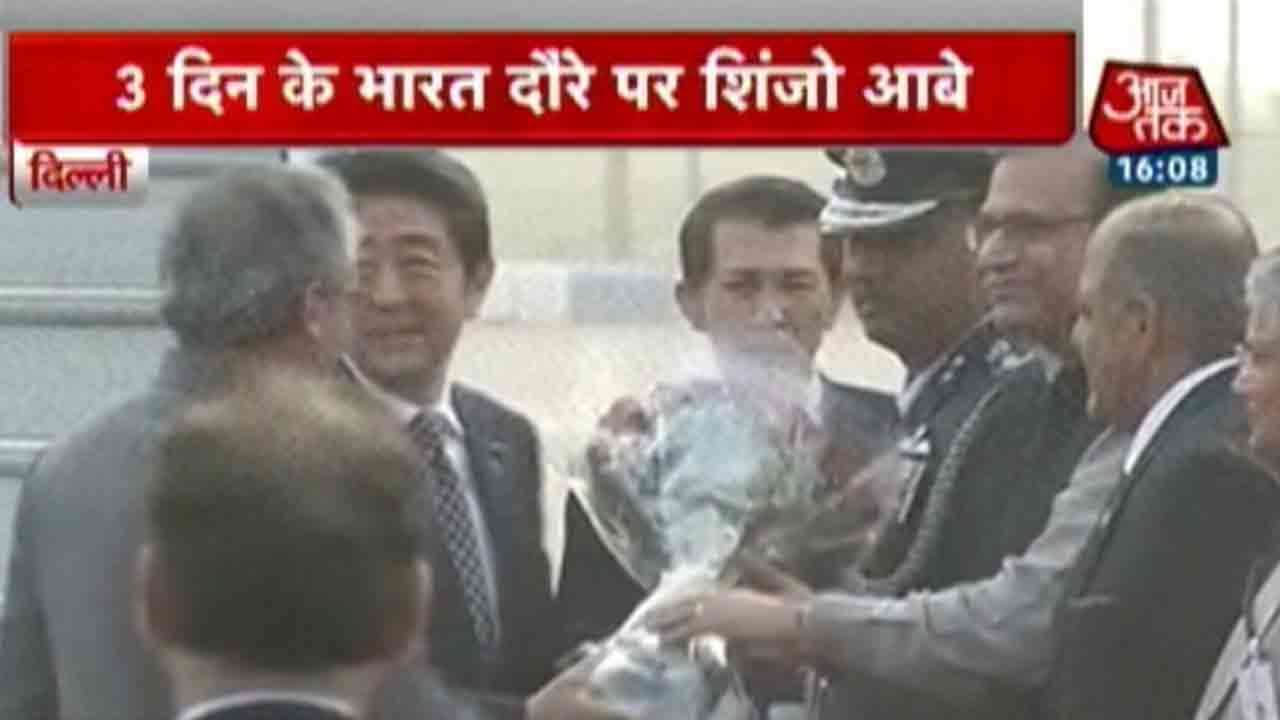 Japan PM Shinzo Abe Arrives In India