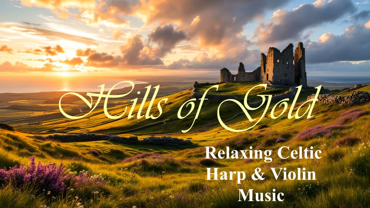 Hills of Gold 🍀 Relaxing Celtic Harp & Violin | Calm, Sleep, Meditation
