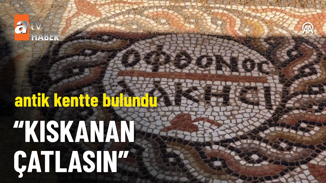 Alanya’da yürütülen kazı çalışmasında ‘kıskanan çatlasın’ mozaiği bulundu - atv Haber 17 Mart 2026