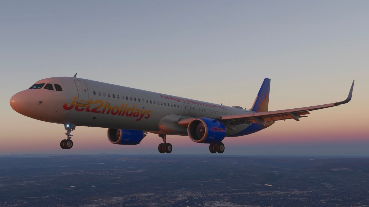 Jet2 Holidays Airbus A321 Neo landing at Manchester Airport | Microsoft Flight Simulator 