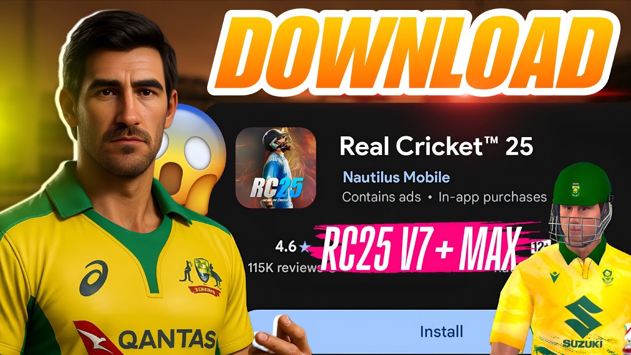 🤩Download Now! REAL CRICKET 25 V7+ MAX | Mod Creator & Jerseys | RC25 V7+ Max Update