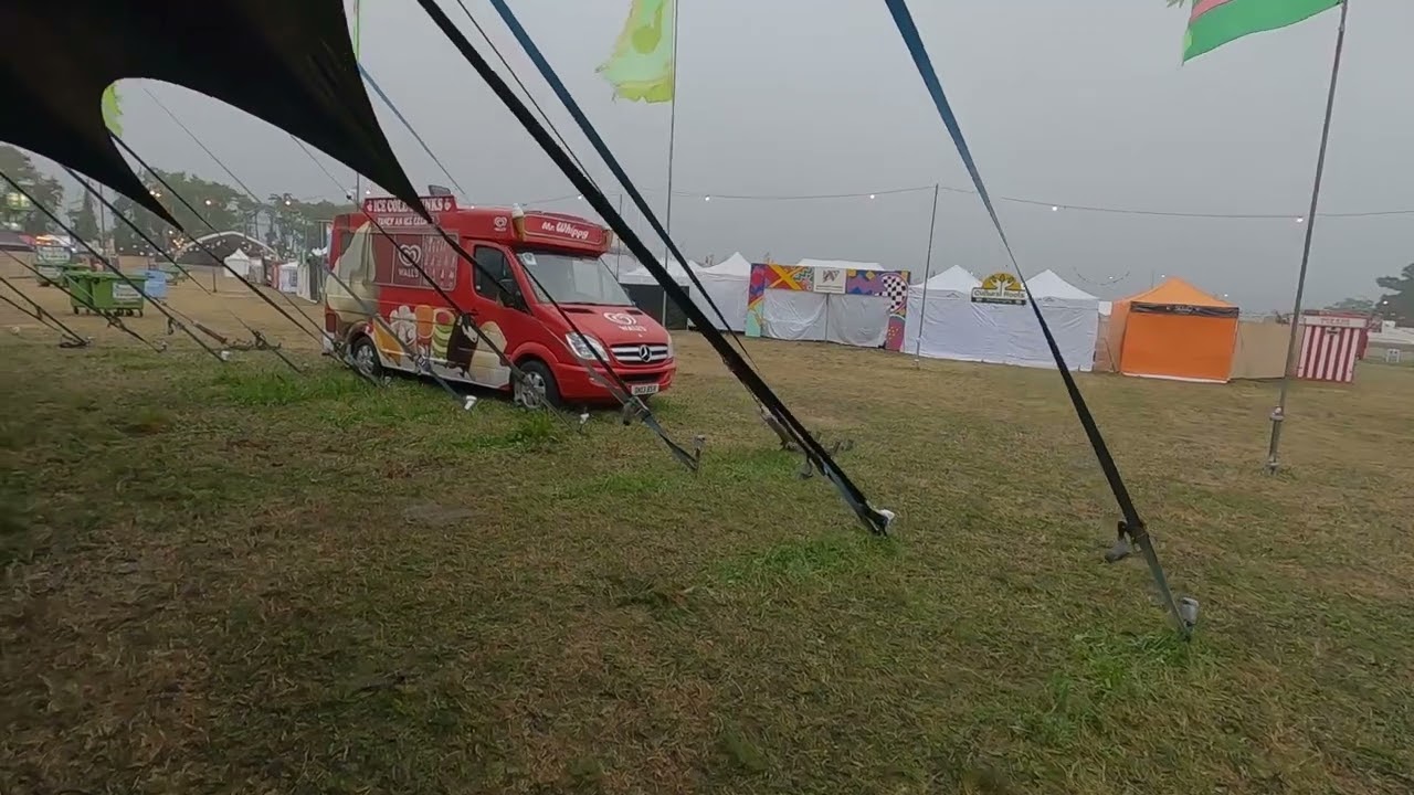 Early morning at WOMAD Festival. Malmesbury Town, Wiltshire, England.