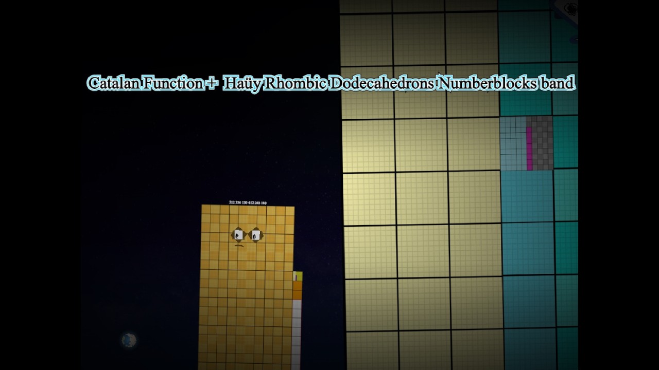 Catalan Function +  Ha&uuml;y Rhombic Dodecahedrons Numberblocks band