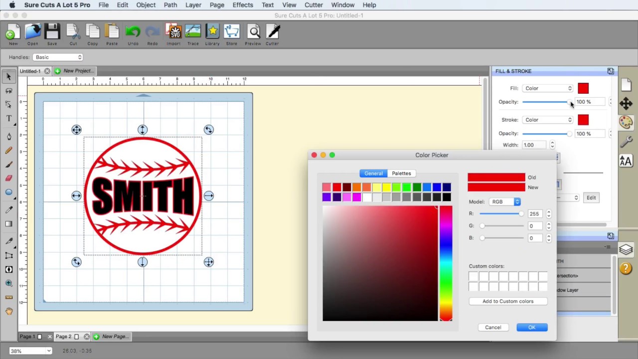Sure Cuts A Lot 5 - My Baseball Project (All Created In SCAL 5)