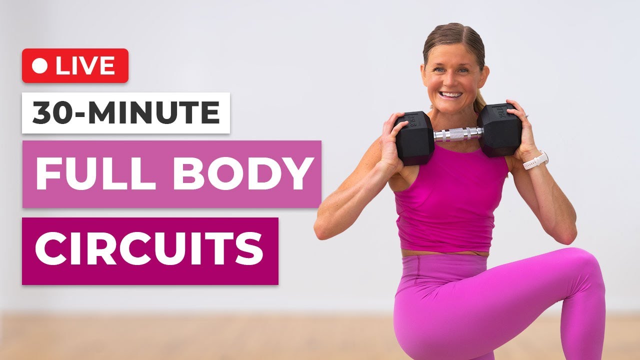 Live 30-Minute Full Body Dumbbell Workout | Strength, Cardio & Abs