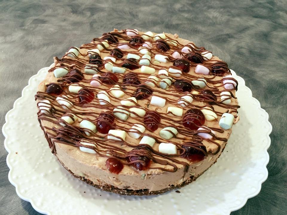 No Bake Rocky Road Cheesecake
