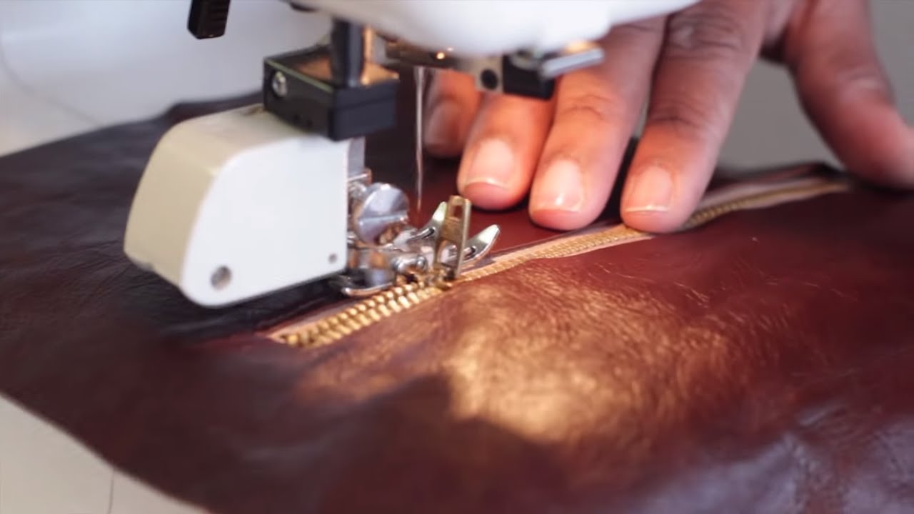 Sew Leather Zipper Wallet On A Home Sewing Machine Tutorial
