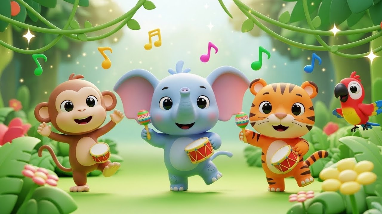 ABC Jungle Jam | Популярная детская песенка | Пойте вместе с детьми